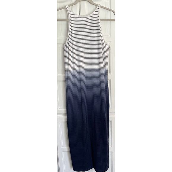 Athleta Dress Women’s MED Blue Ombré Maxi Sleeveless Lined Boho Coastal Beachy - Picture 2 of 5
